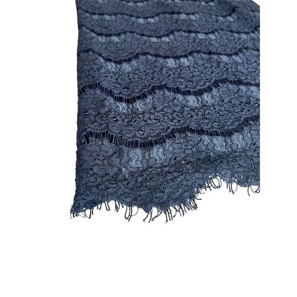 Lulus Take Me To Brunch Navy Blue Lace Shift Dress, Large, Mini, Short Sleeve - Picture 3 of 10